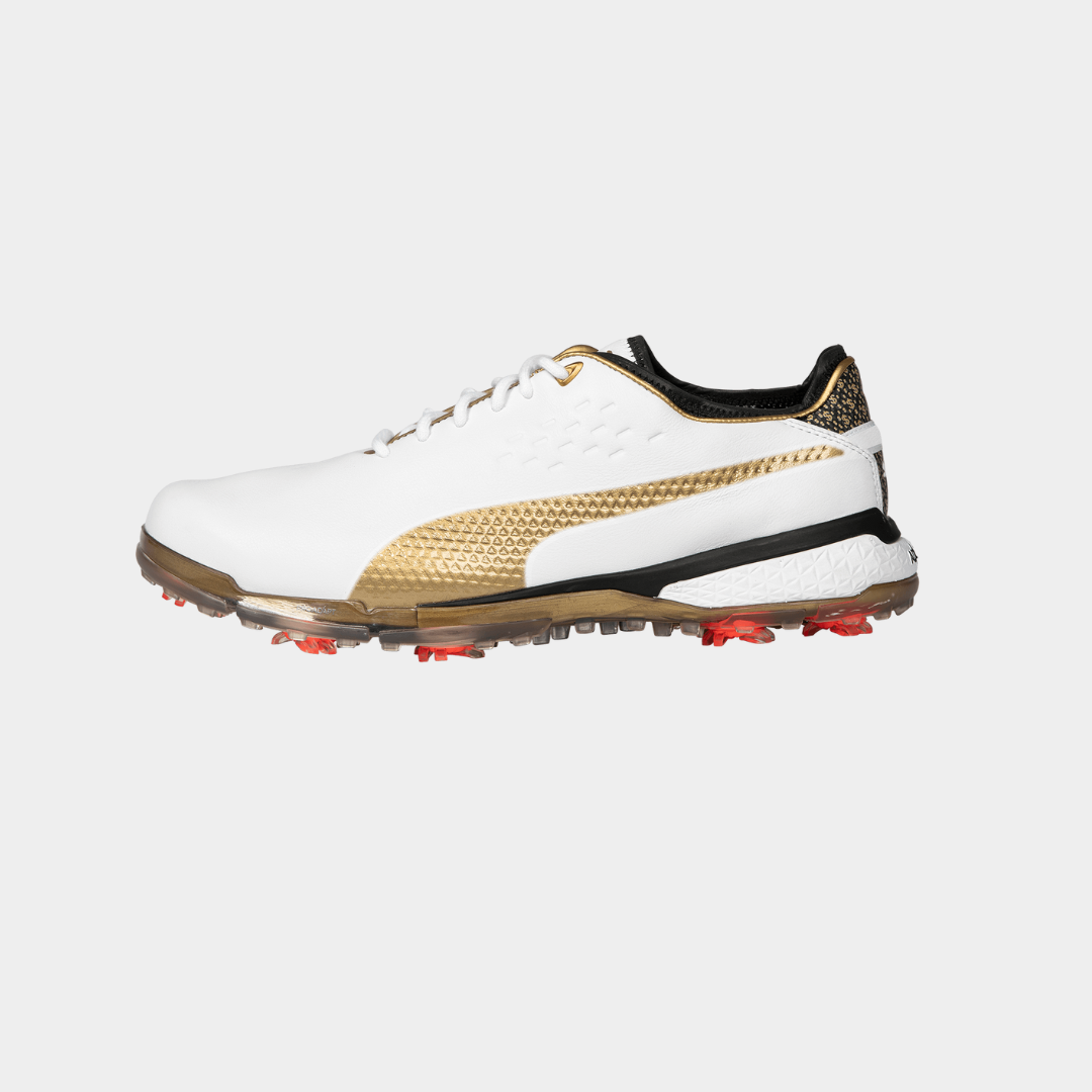 PUMA x PTC White/Gold Golf Shoes